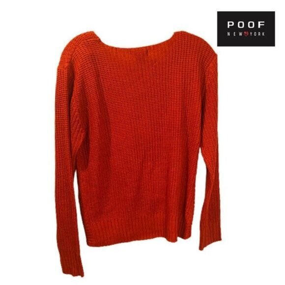 POOF Women's V-Neck Criss Cross Twisted Pullover Knitted Knot Front sweater‎ - Picture 4 of 8